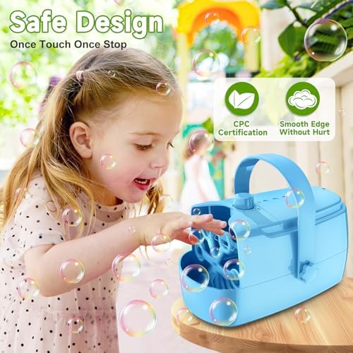 Bubble Machine Automatic Bubble Blower: Durable Bubble Maker 18000+ Big Bubbles Per Minute for Indoor Outdoor Wedding Birthday Party - Portable Bubble Machine for Kids Toddlers