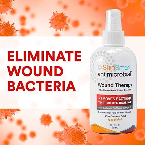 SkinSmart Antimicrobial Wound Therapy, Hypochlorous Acid Safely Removes Bacteria so Wounds Can Heal, 2 Ounce Clear Spray (Pack of 3)