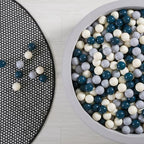 GOGOSO Ball Pit Balls for Toddler, Baby Plastic Playballs Kids Soft Pastel Pelotas Non-Toxic BPA-Free,Dark Green +Gray+White,100 Balls