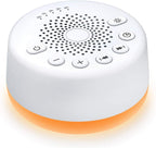 Sound Machine Easysleep White Noise Machine with 25 Soothing Sounds and Night Lights with Memory Function 32 Levels of Volume and 5 Sleep Timer Powered by AC or USB for Sleeping Relaxation (White)