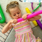 Nutty Toys Jumbo Pop Tubes - XL Sensory Toys for Kids 5+ - Endless Creativity & Fun |8 Pack| - Connect & Pop! Top ADHD Autism Fidget 2025, Best Boy & Girl Christmas Stocking Stuffers Gift Idea