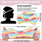 WILLBOND 24 Pack Spa Headband Bow Hairband Facial Makeup Women Face Wash Adjustable Skincare Headbands Flannel Towel Soft Head Wraps for Women Shower Washing Face(Stylish Pattern)