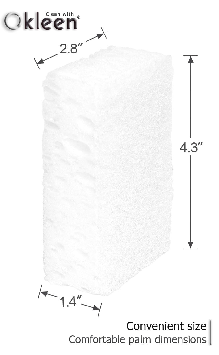 Okleen White Multi Use Scrub Sponges. Made in Europe. 9 Pack, 4.3x2.8x1.4 inches. Odorless Delicate Scrubber for Kitchen and Household Cleaning