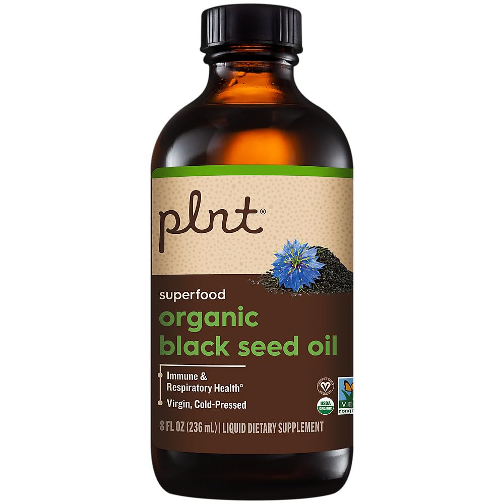 plnt Organic Black Seed Oil a Superfood for Immune & Respiratory Support a Cold-Pressed (8 fl. oz.)
