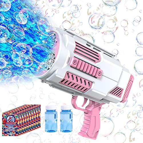 Bubble Machine Automatic Bubble Gun, Summer Beach Bubbles Blower Outdoor Kids Toys for Boy Girl Age 3 4 5 6 7 8 9 10 11 12 Year Old, Birthday Wedding Party Favors(No Dip)
