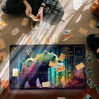 MTG Playmat with Zones 27.5" x 15.74" for TCG MTG Play Mat Non-Slip Rubber Base Commander Playmats for Magic The Gathering Playmat Iorcana Trading Card Game, Forest Bear