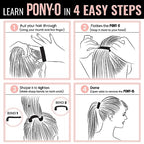 2 Medium PONY-Os for Fine to Normal Hair or Slightly Thick Hair (Black and Copper)