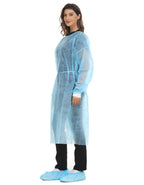 LIFESOFT Disposable Isolation Gown Polypropylene Lab Gowns Knit Cuff Long Sleeve Pack of 15