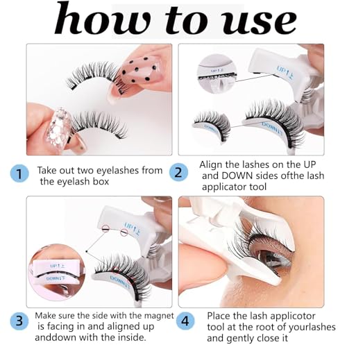 Ginani Magnetic Lashes, Ginani Lashes, Atikisoi Magnetic Lashes, New Magnetic Lashes With Applicator (Simple)