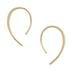 Upside Down Hoop Earrings - 18K Gold Plated Wire Threader Hoops for Women