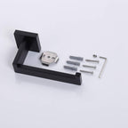 TASTOS Toilet Paper Holder Matte Black, Toilet Tissue Roll Holders Dispenser and Hangers Wall Mounted for Bathroom & Kitchen, Stainless Steel Modern Square Style 2 Pack