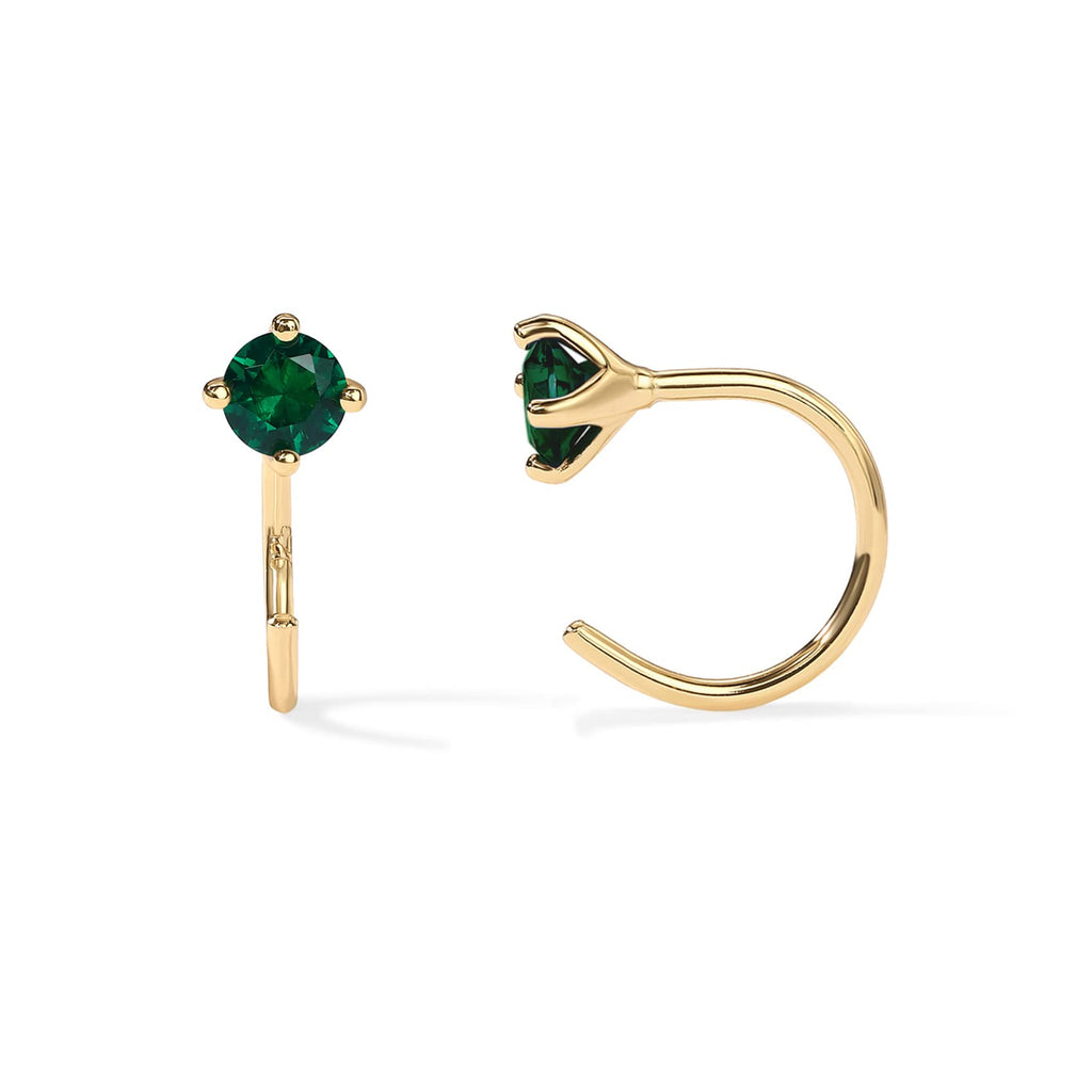PAVOI CZ Tiny Huggie Earrings for Women, Yellow Gold, Size 9.5 Millimeters
