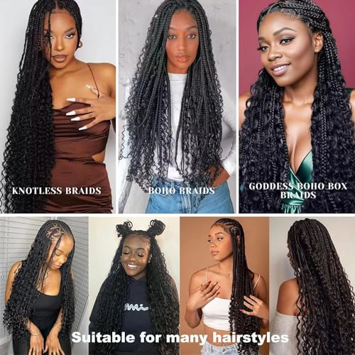 Human Braiding Hair 2 Bundles/Pack 100g Deep Wave Human Bulk Hair for Braiding No Weft 10A Brazilian Virgin Human braiding Hair for Boho Braids Extensions (Natural Color, 16 inch)