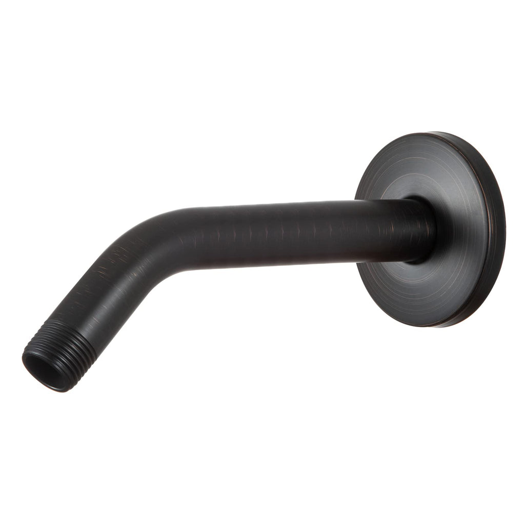 OFFO Shower Arm with Flange, 10 in Oil Rubbed Bronze Wall Mount Replacement Angle Shower Head Arm Wall-Mounted For Fixed Shower Head & Handheld Showerhead