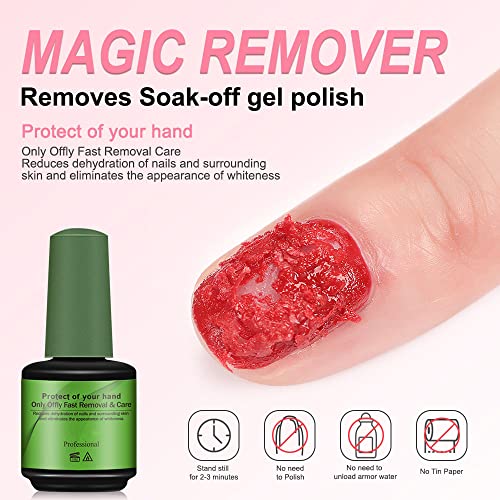 Magic Soak-Off Quick,Professional Nail Polish Remover for Natural, Gel Nails (Green-1)