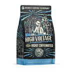 Bones Coffee Company High Voltage Flavored Coffee Beans, Whole Bean Coffee Medium Roast Low Acid, Highly Caffeinated (12 oz)