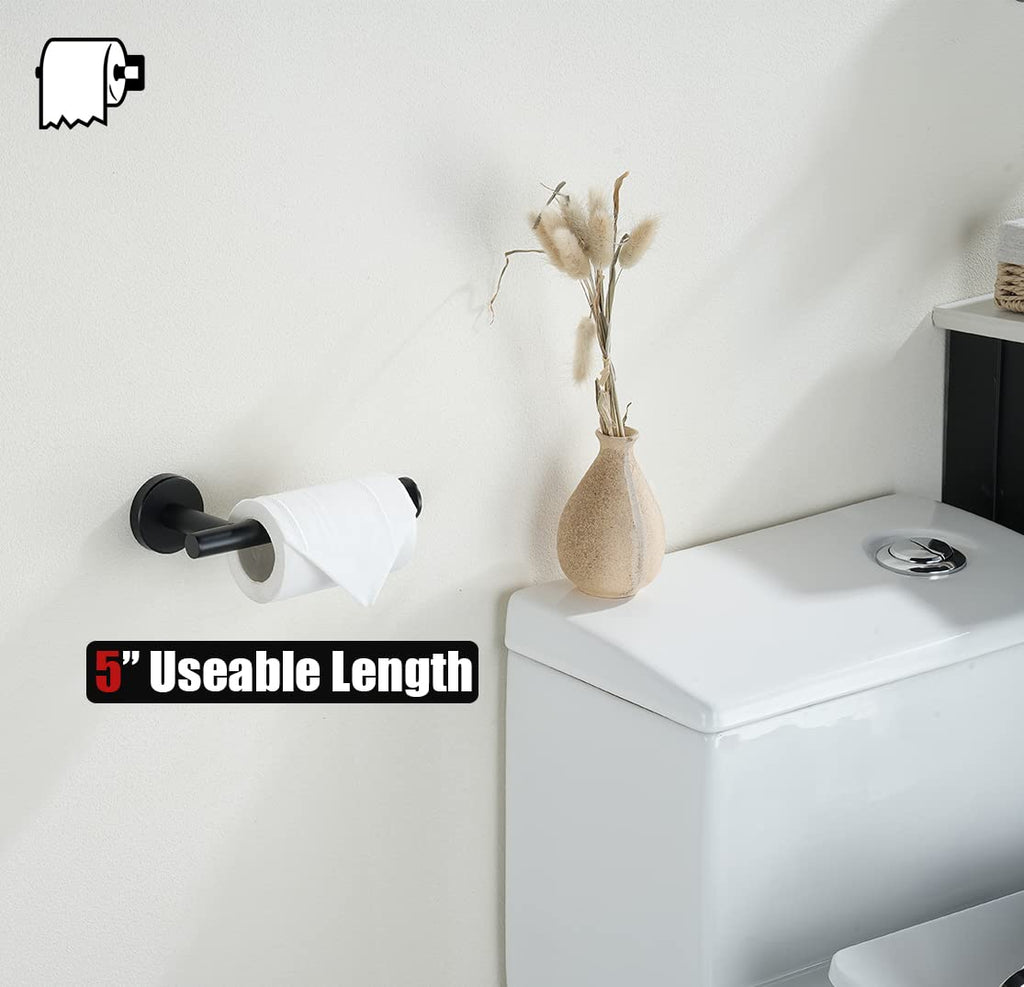 JQK Toilet Paper Holder Oil Rubbed Bronze, 5 Inch 304 Stainless Steel Thick 0.8mm Tissue Paper Dispenser for Bathroom, Hold Mega Rolls Wall Mount, TPH120-ORB
