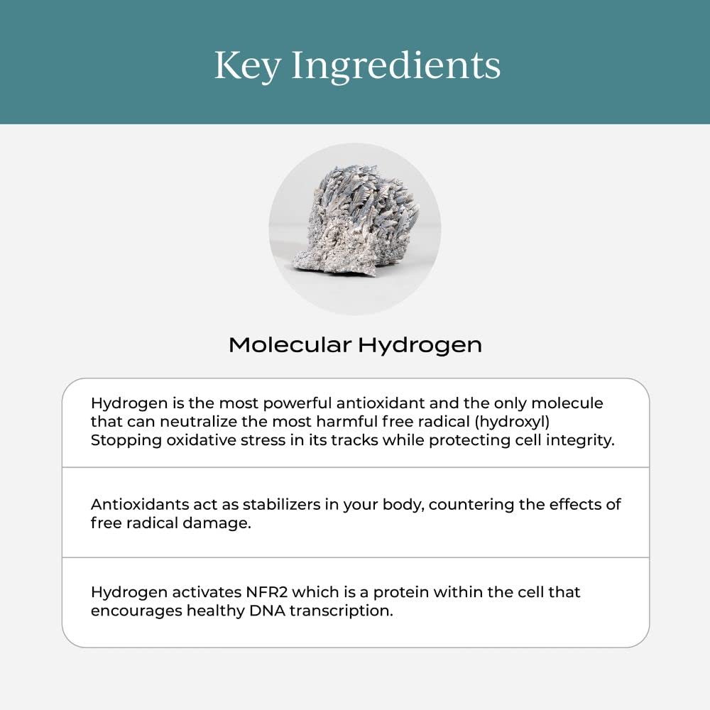 CYMBIOTIKA H2 Molecular Hydrogen Water Tablets with Magnesium, Energy Boost, Gluten Free, Keto Antioxidant Drink, Fast Dissolving Supplements, Helps Fight Inflammation & Stress 30 Tablets, 12 ppm