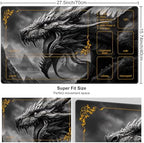 DEGDFSGR MTG Playmat 27.5" x 15.74" Cool Dark Dragon Non-Slip Rubber Base Commander Playmat for Magic The Gathering, TCG, YGO, CCG, RPG, PKM