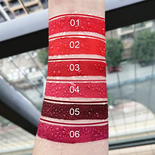 evpct 6Pcs Dark Red Mauve Purple Plum Matte Lip Stain Lip Liner and Lipstick Set Long Lasting Waterproof labiales matte mate larga duracion listip 24 hours a prueba de agua mate 24 horas originales