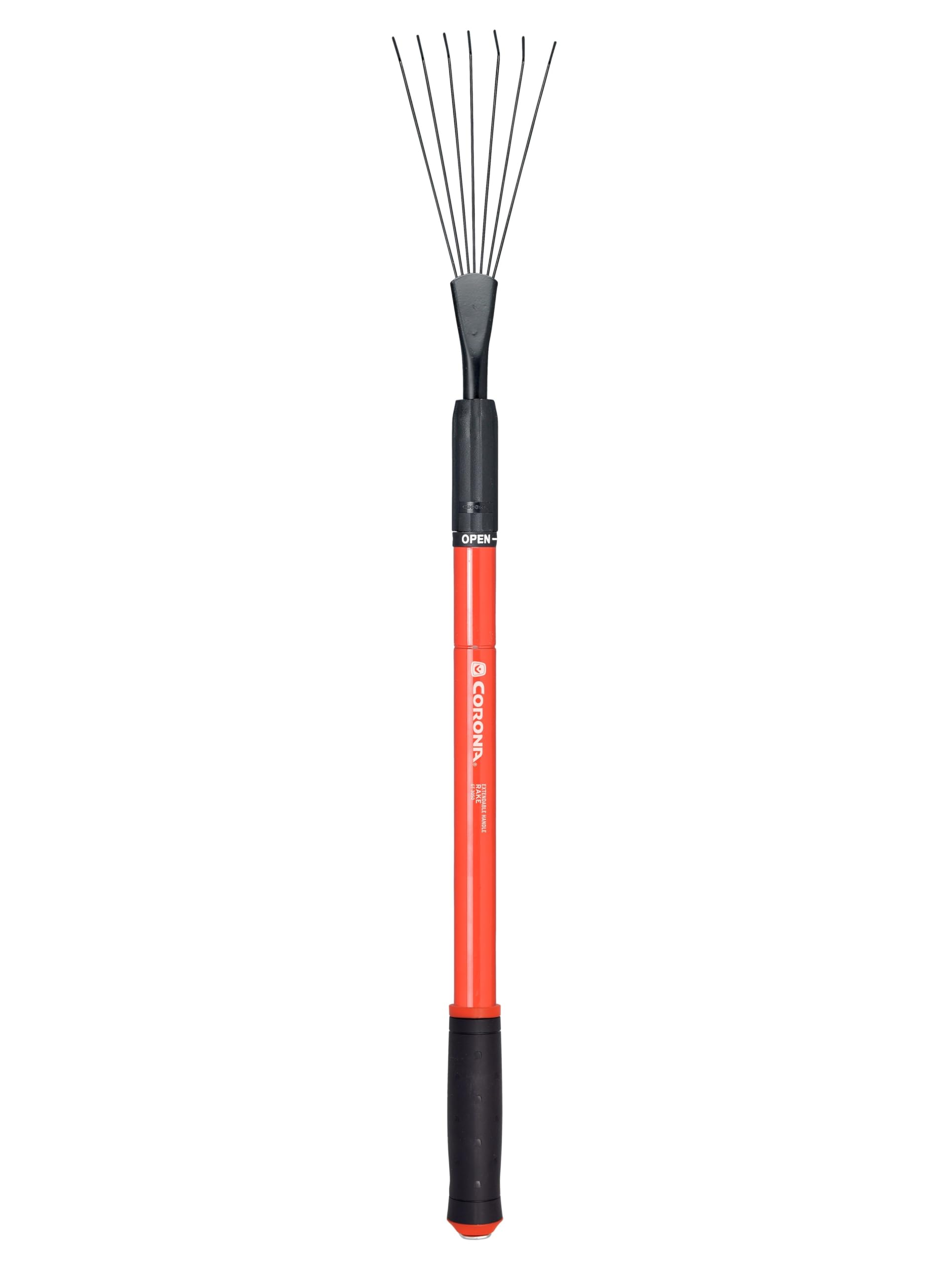 Corona GT 3050 Extendable Handle Rake, Extends reach to 34 inches, Red, 18"-36"