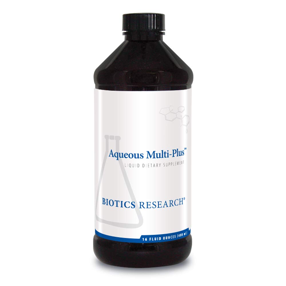 BIOTICS RESEARCH Aqueous Multi Plus Liquid Multi Vitamin and Mineral, Full Spectrum Vitamin and Mineral Formula, 16 Fluid Ounces