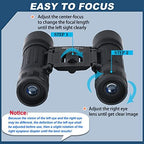 12x25 Compact Binoculars, High Powered Easy Focus Binoculars, Portable Large Eyepiece Binocular for Adults Kids Bird Watching,Opera Concert, Travel, Hiking, Outdoor Scenery, Football Game