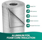 Window Insulation for Summer Heat, Reflective Insulation Roll 59 in X 99 in, Double-Sided Aluminum Foam Core Radiant Barrier Kit with Tape for RV Windows Garage Door