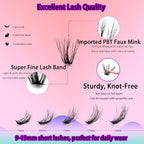 DAODER Wispy Lash Extension Kit 640Pcs Cluster Lashes Natural Look, Short Lash Clusters Kit 9-13mm 30D 40D 50D 60D D Curl Individual Lashes Kit with Lash Bond Seal Remover(30D+40D+50D+60D Kit 9-13mm)