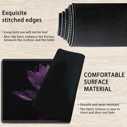 for MTG Playmat TCG Board Game Mat Plus 50 Pcs Card Sleeves, 24 x 14 Table Mats Dark Purple Lotus Game Mousepad with Soft Surface Non-Slip Base for MTG Trading Card Game Playmats