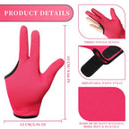 Geyoga 2 Pcs Heat Resistant Gloves for Hair Styling 3 Finger Barber Gloves Reusable Curling Wand Heat Protector for Hair Dye(Rose Red)