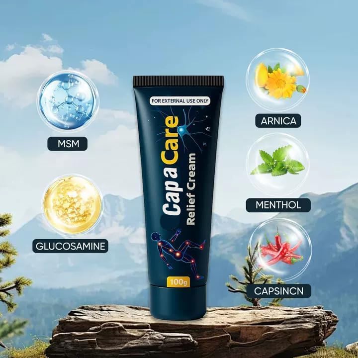 Original Capacare Neuropathy Relief Cream, Neurosoothe Formula Nerve Cream, Contains Capsaicin, Arnica, Menthol, Msm, and Glucosamine, Suitable for Feet, Hands, Legs, Muscles, Joints and Waist 100g