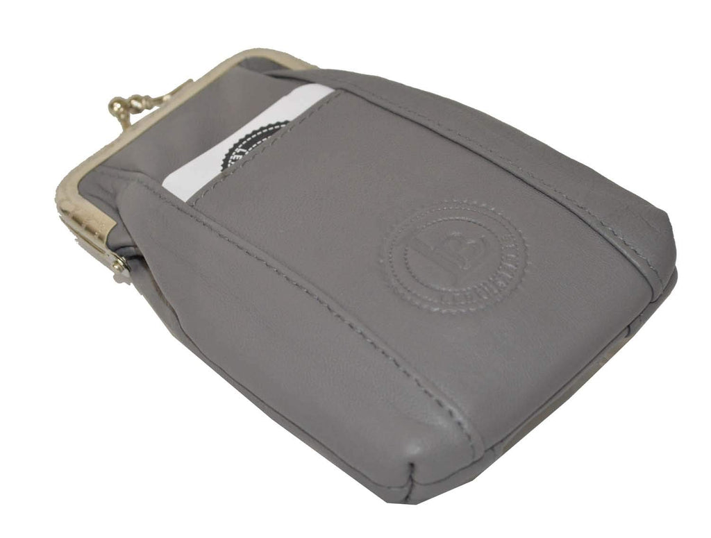 Leather Cigarette Case Pack Holder Regular or 100's Lighter Pocket by Leatherboss (Grey)