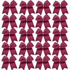 Hipcheer 20pcs 8" Large Maroon Cheer Bows for Girls, Hand-made Grosgrain Ribbon Hair Accessories for Teen Girls Softball Cheerleader Sports (Maroon 2)