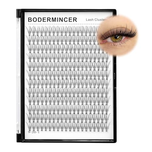 Bodermincer Black/Colored Cluster Lashes 240pcs 20D/40D DIY Eyelash Extension D Curl Long Individual Lashes Mixed Tray Faux Mink Lash Clusters Extensions 8-22mm (10D-10mm)