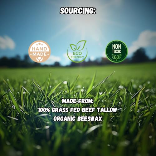 Beef Tallow Lip Balm 100% Grass Fed & Organic, Animal Based Skincare, Carnivore Beauty, Natural Hydrating (4 Pack), Black