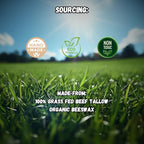 Beef Tallow Lip Balm 100% Grass Fed & Organic, Animal Based Skincare, Carnivore Beauty, Natural Hydrating (4 Pack), Black