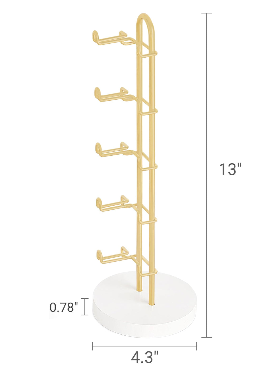 Mkono Sunglasses Organizer Glasses Holder Stand Sunglass Storage Eyeglasses Rack Metal Frame with Wood Base for 5 Pairs of Eyewear Display for Table Desk Countertop Dresser Bedroom, Set of 2, Gold