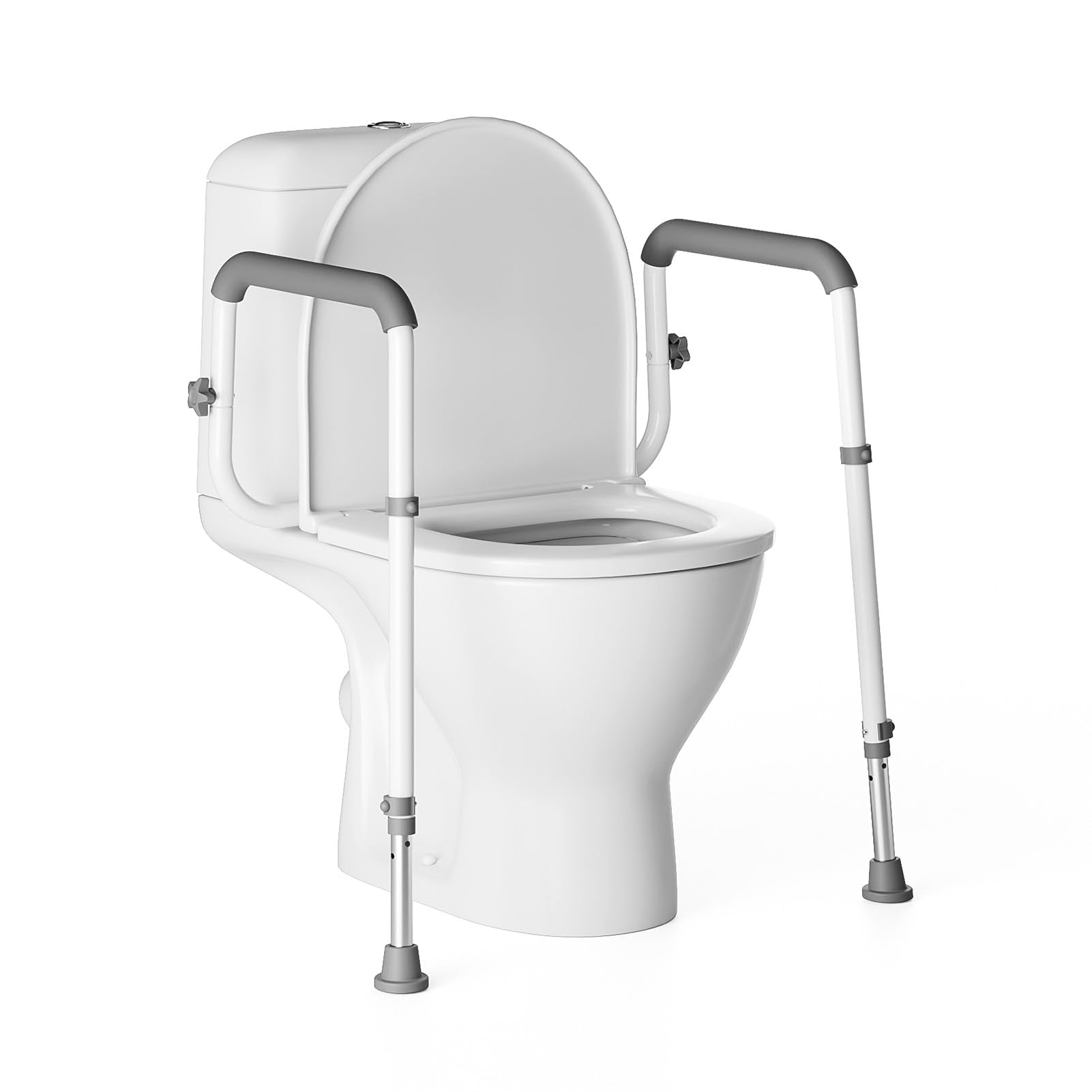 Toilet Safety Rails Medical Steel Sturdy Toilet Handle Height-Adjustable Leg Provides Support for Seniors, Disabled and Pregnant Women