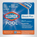 Clorox® Pool&Spa™ Shock Plus, for Crystal Clear Swimming Pool Water, Swim-ready in 15 minutes, Suitable for vinyl pools (6-Pack)