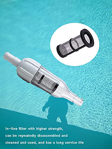 MAKHOON Pool Cleaner Assembly 48-080 with 2 Feed Hose Nuts D15 Replacement Compatible with Polaris Zodiac 48-080 in-Line Filter and Replace Universal Wall Fitting (UWF) Filter Screen 6-504-00 (1)