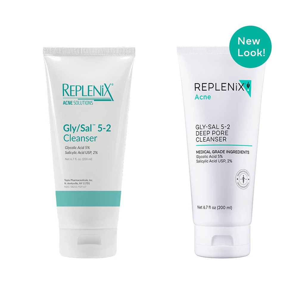 Replenix Gly-Sal Deep Pore Acne Face Wash, 6.7 Fl Oz, Non-Oily Medical-Grade 5% Glycolic & 2% Salicylic Acid Facial Cleanser for Acne-Prone Skin, Gently Unclogs & Refines Pores, Non-Drying