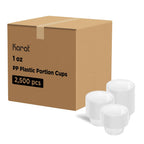 Karat [2500 ct] 1 oz Portion Cups - Polypropylene Condiment Cups for Dressings, Sauce, Souffle, Jello Shots Containers | Clear | FP-P100-PP