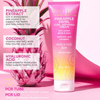 Pacifica Pineapple Swirl Curl Defining Cream – Bounce, Frizz Control & Curl Enhancer Styling Cream for Curly Hair & Wavy Hair – Coconut Oil & Hyaluronic Acid For No-Crunch Hold – Cruelty-Free – 4-oz
