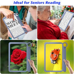 NZQXJXZ 30X 6X Reading Magnifier for Seniors Large, Large and Lightweight Magnifying Glass, Full Book Page Viewing Area, Perfect Handheld Magnifier for Reading Small Prints and Low Vision,Blue