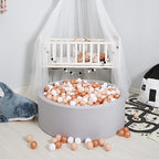 GOGOSO Ball Pit Balls for Toddler, Baby Plastic Playballs Kids Soft Pastel Pelotas Non-Toxic BPA-Free,Beige+Gold+White,100 Balls