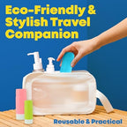 Multi-Size Silicone Bottle Covers for Travel – Leak-Proof Stretchable Sleeves & Safety Clip Locks, Silicone Covers for Travel Toiletries, Bottle Covers for Traveling Essentials