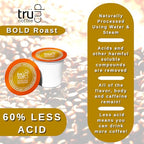 trücup Low Acid Coffee - Bold Roast - 48 Count Single Serve Coffee Pods- Low-acid coffee - Can Be Gentle on the Stomach (Bold, 48)