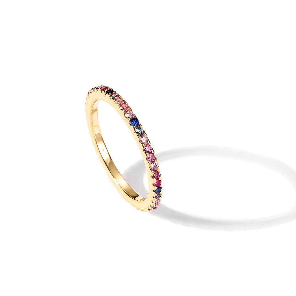 PAVOI 14K Yellow Gold Plated Sterling Silver Stackable Ring Colored CZ