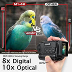 GeowFiiTech Night Vision Monocular, 4K Infrared Digital Night Vision Goggles with 850nm IR, 40M Photo & 4K Video, 984FT Range, 8X Zoom, Rechargeable Battery, 32GB Card for Hunting Camping Adventure